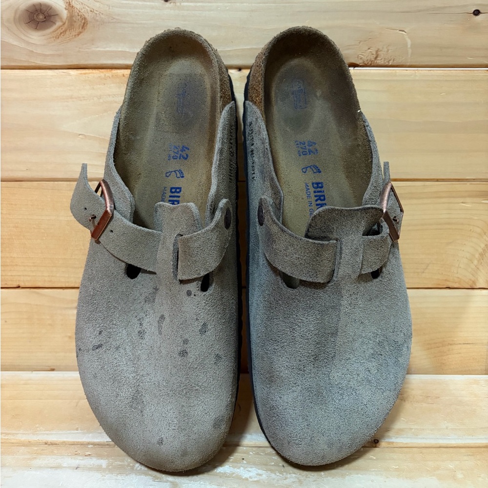 Birkenstock Boston Soft Footbed Suede Leather Clogs - Comfort Shoes - Tagged 42 - Picture 3 of 7